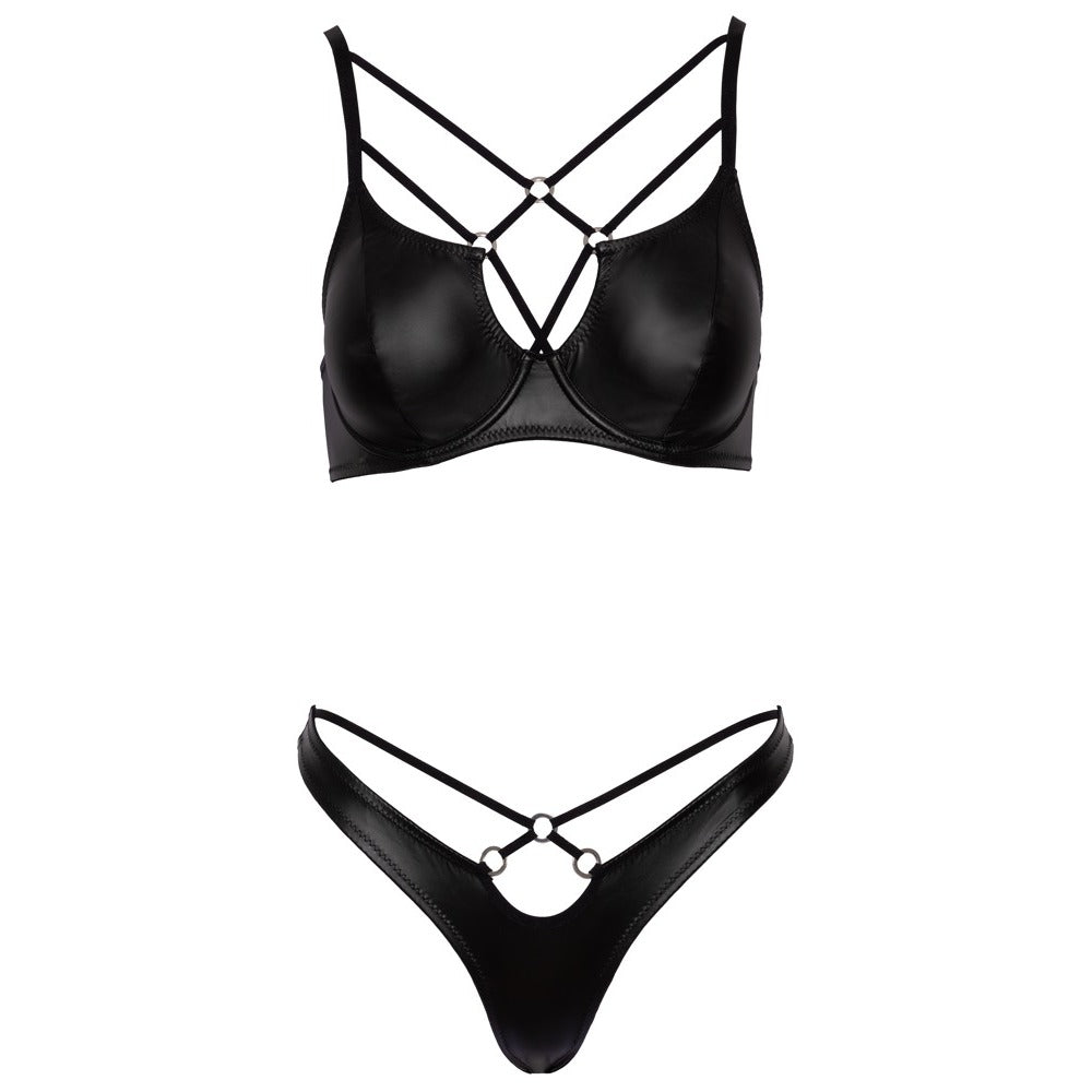 Cottelli Matte Black Bra Set-2