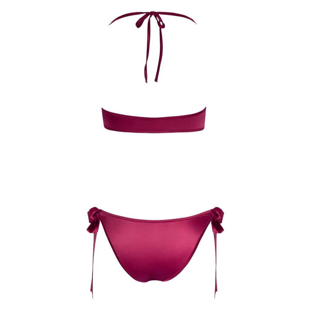 Cottelli Tie Up Bra And Briefs Set Red-3