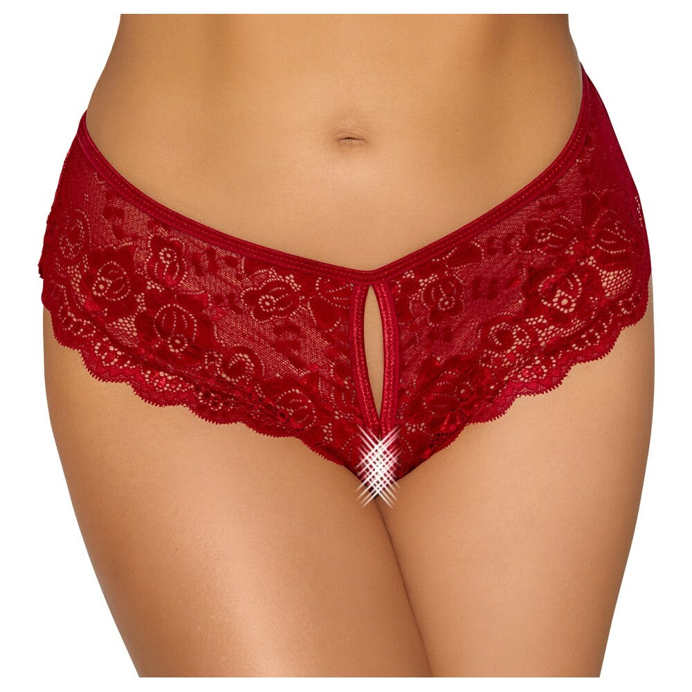 Cottelli Crotchless Panty Red-0