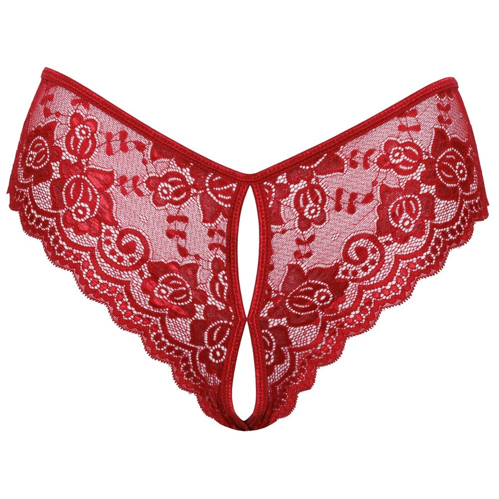 Cottelli Crotchless Panty Red-3