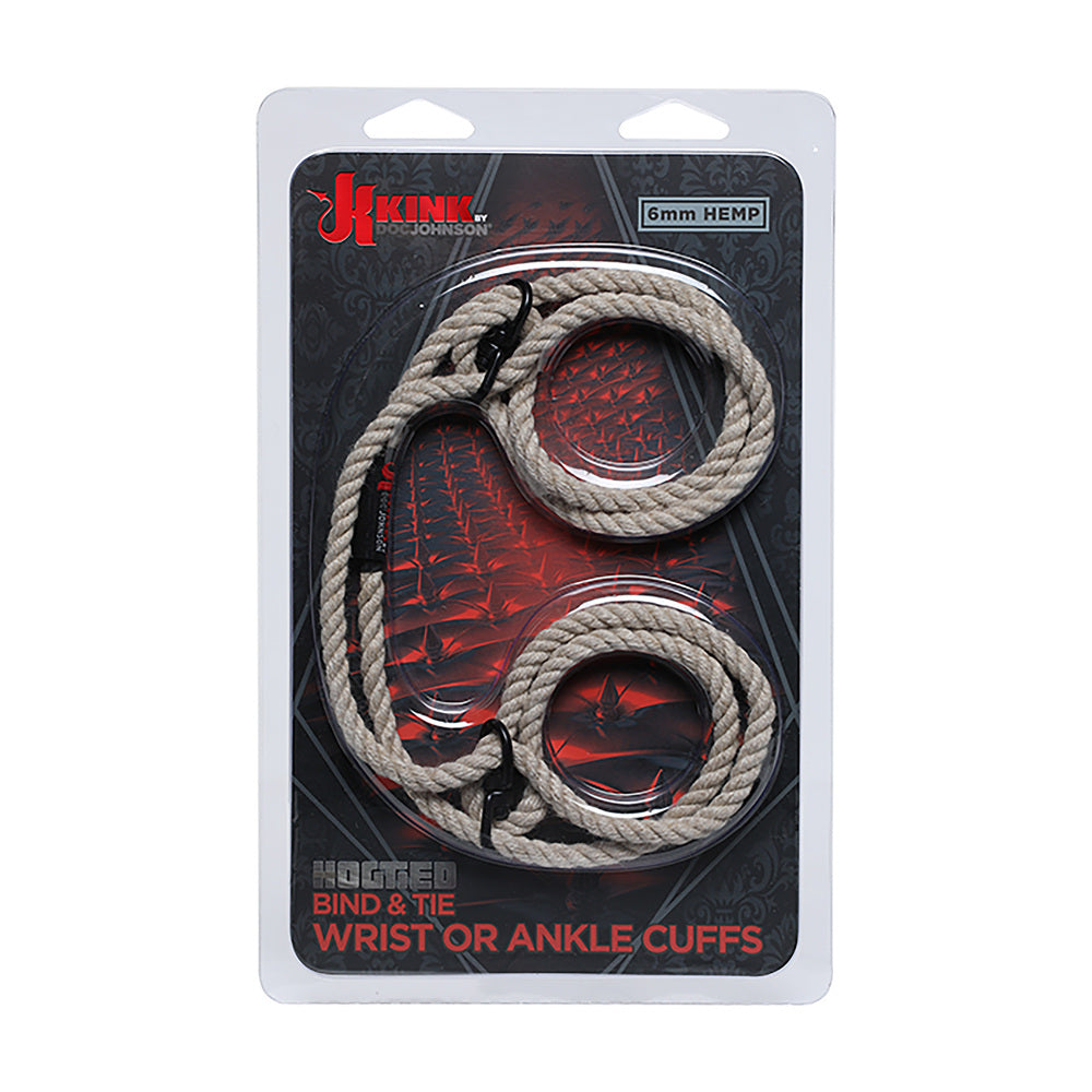 KINK Hogtied Bind and Tie 6mm Hemp Wrist or Ankle Cuffs-3