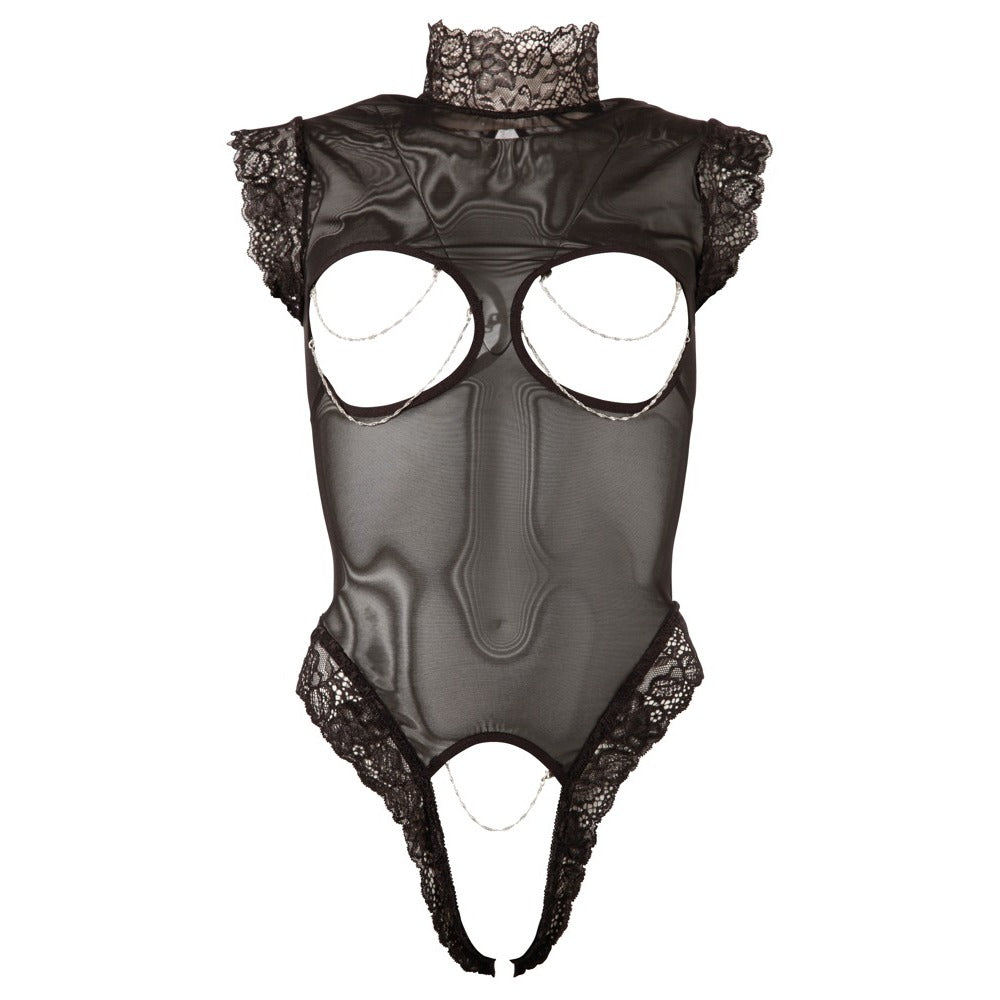 Cottelli Cupless and Crotchless sheer Body-2