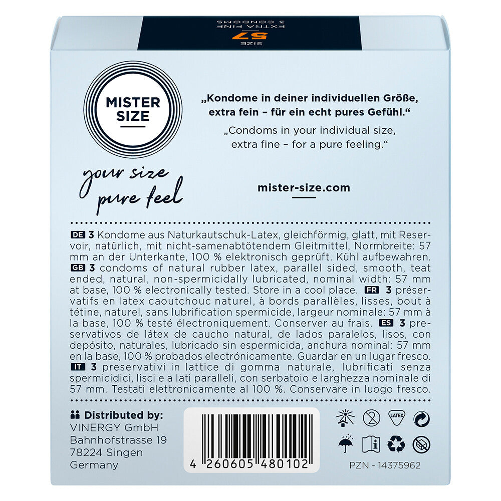 Mister Size 57mm Your Size Pure Feel Condoms 3 Pack-1