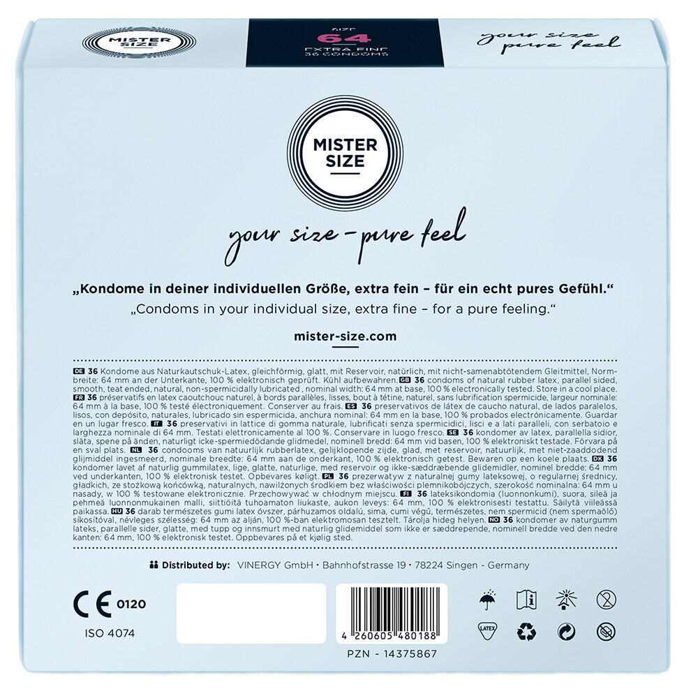 Mister Size 64mm Your Size Pure Feel Condoms 36 Pack-1