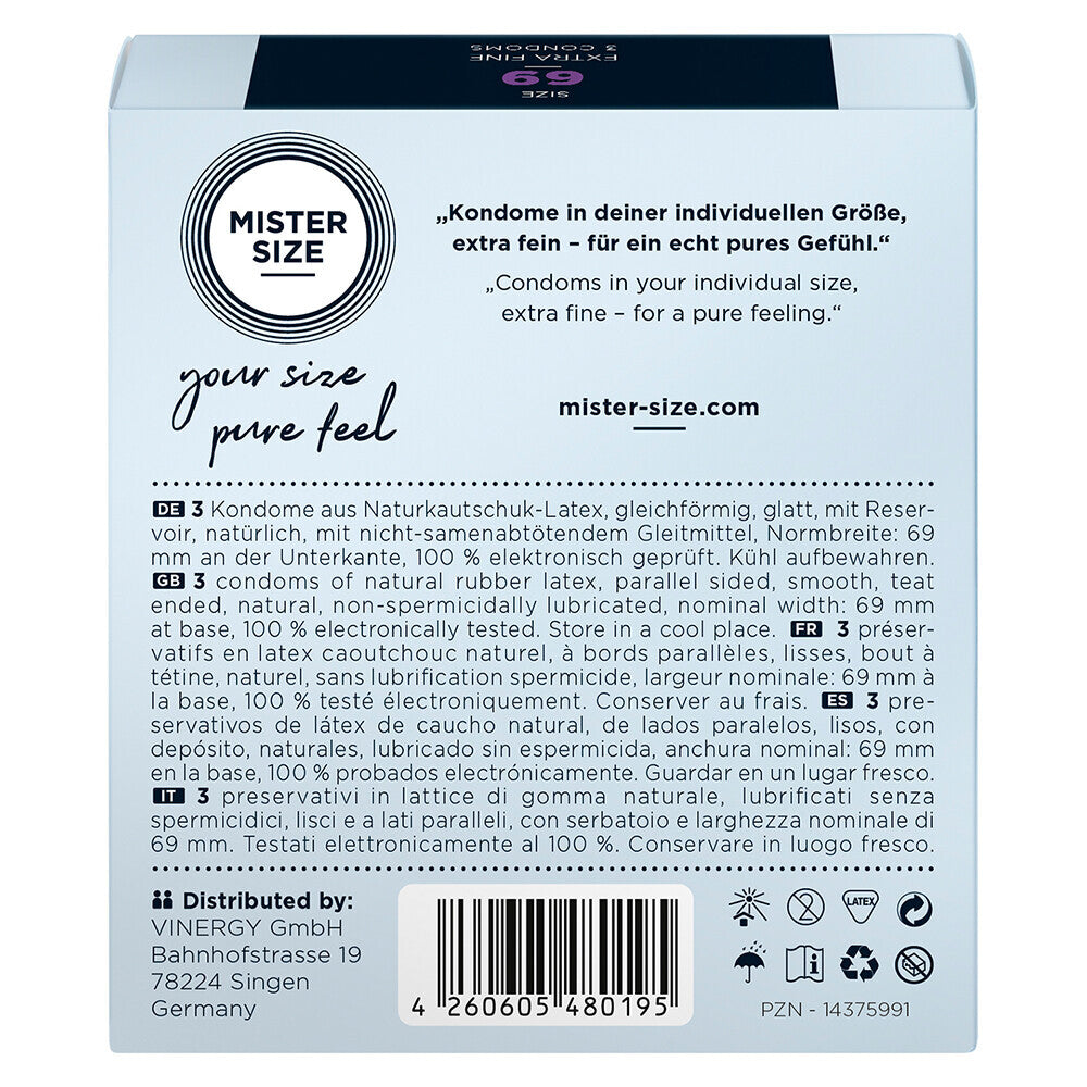 Mister Size 69mm Your Size Pure Feel Condoms 3 Pack-1