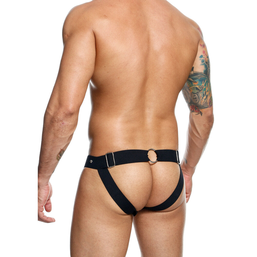 Male Basics Dngeon Peekaboo Jock Black One Size-1