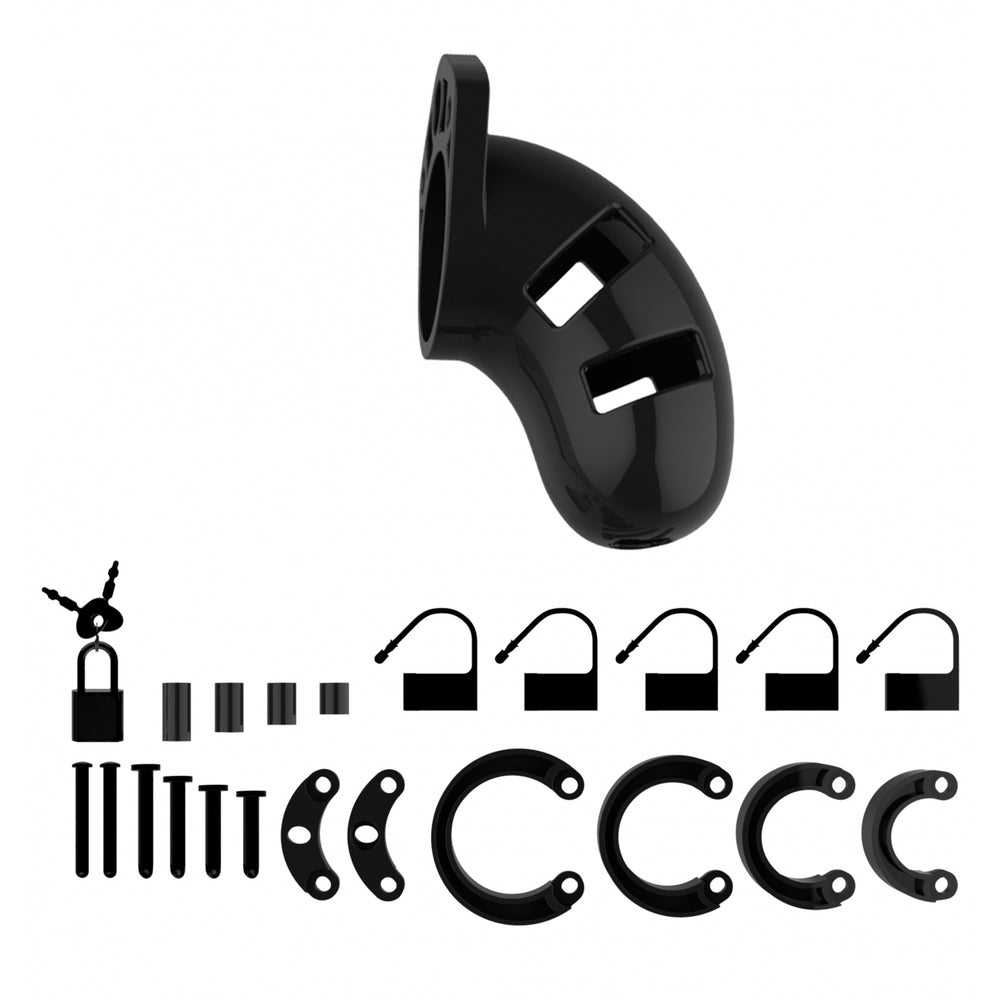 Man Cage 01 Male 3.5 Inch Black Chastity Cage-1