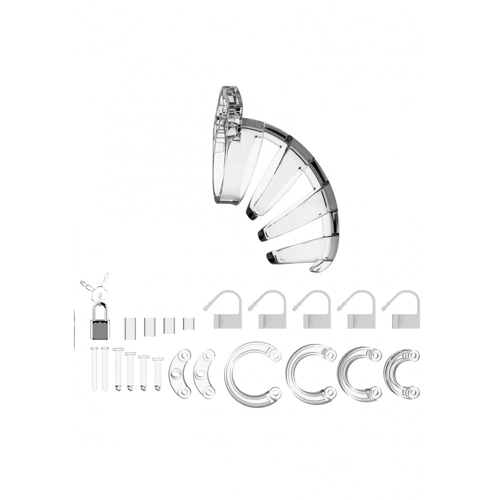 Man Cage 02 Male 3.5 Inch Clear Chastity Cage-1