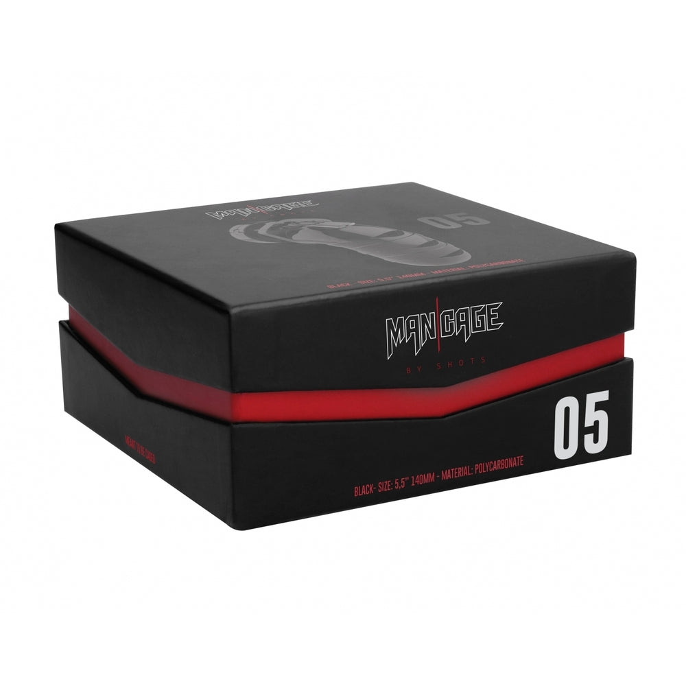 Man Cage 05 Male 5.5 Inch Black Chastity Cage-2