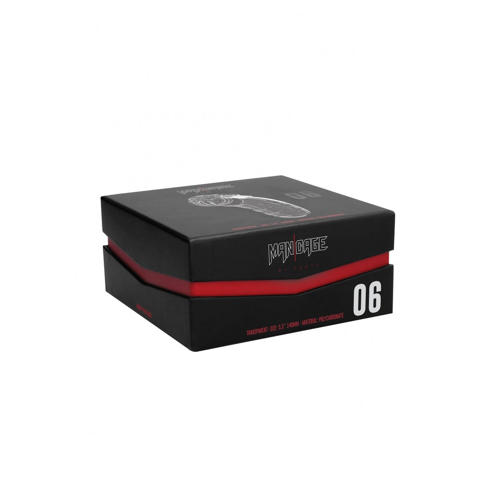 Man Cage 06 Male 5.5 Inch Clear Chastity Cage-2