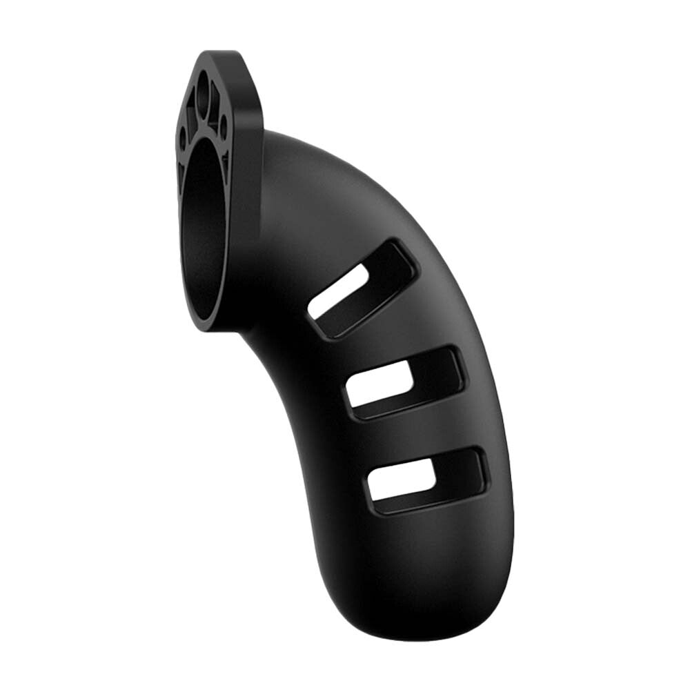 Man Cage 21 Male 4.5 Inch Black Silicone Chastity Cage-1