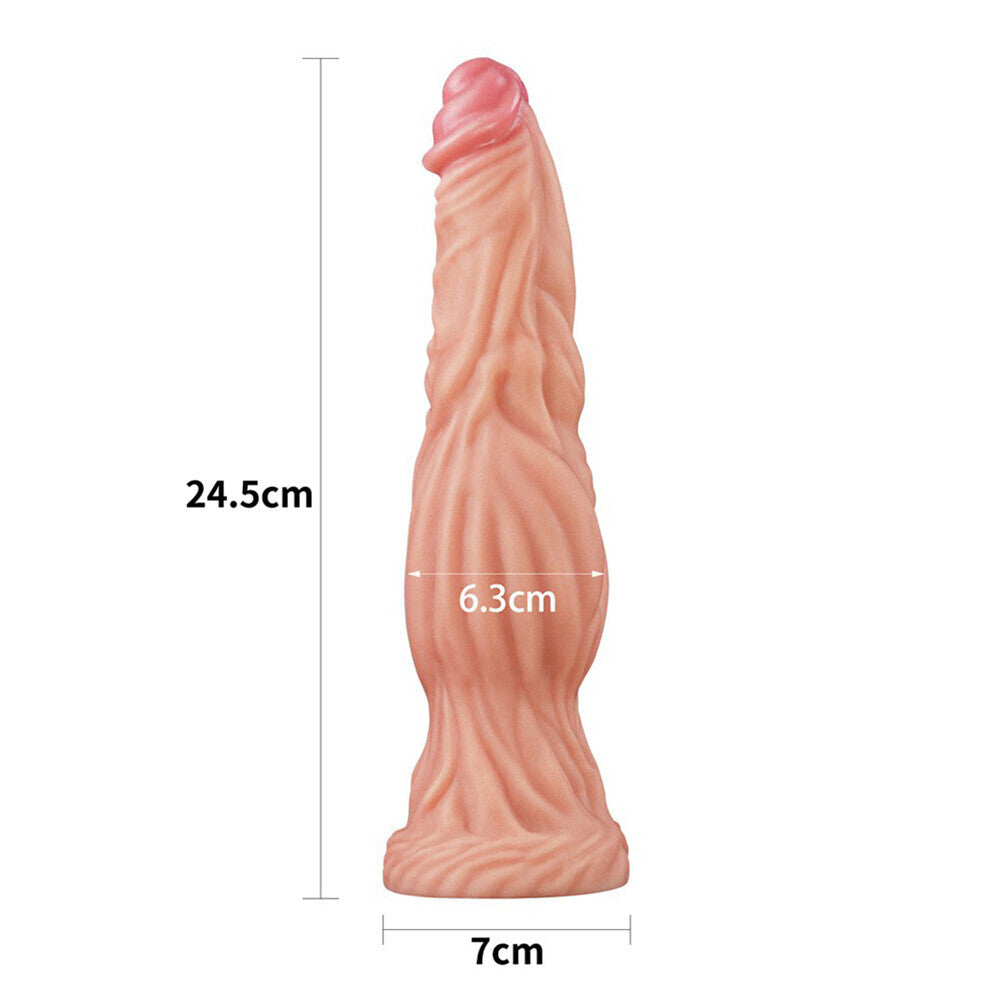 Lovetoy 9.5 Inch Dual Layered Silicone Cock Flesh Pink-1