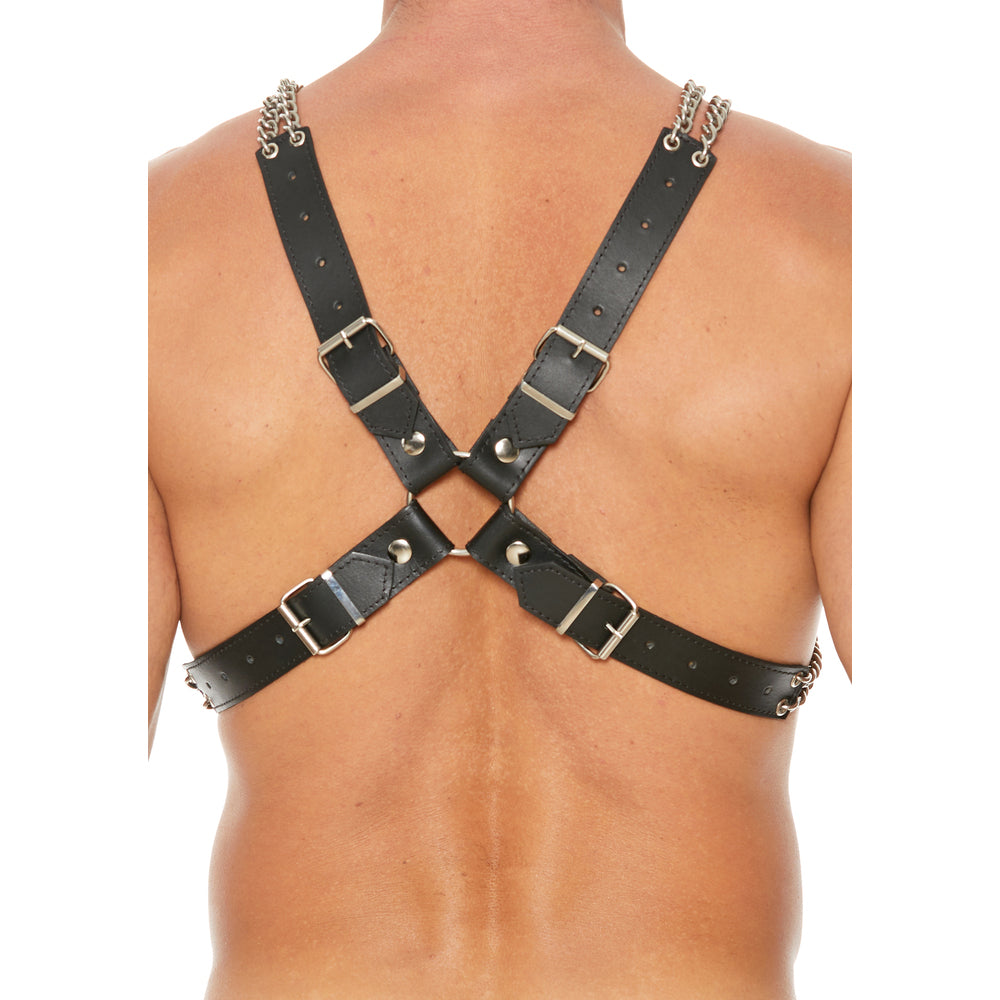 Heavy Duty Leather And Chain Body Harness-2