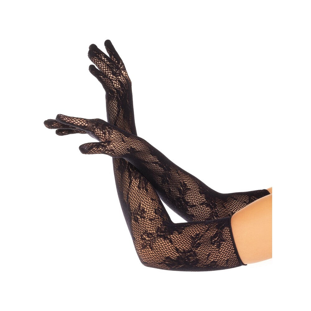 Leg Avenue Opera Floral Gloves Black-0