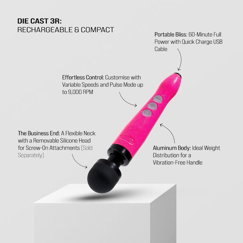 Doxy Die Cast Wand Rechargeable HOT PINK-3