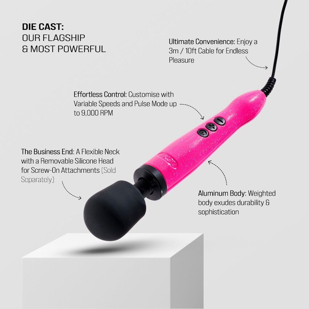 Doxy Die Cast Wand Massager HOT PINK-3