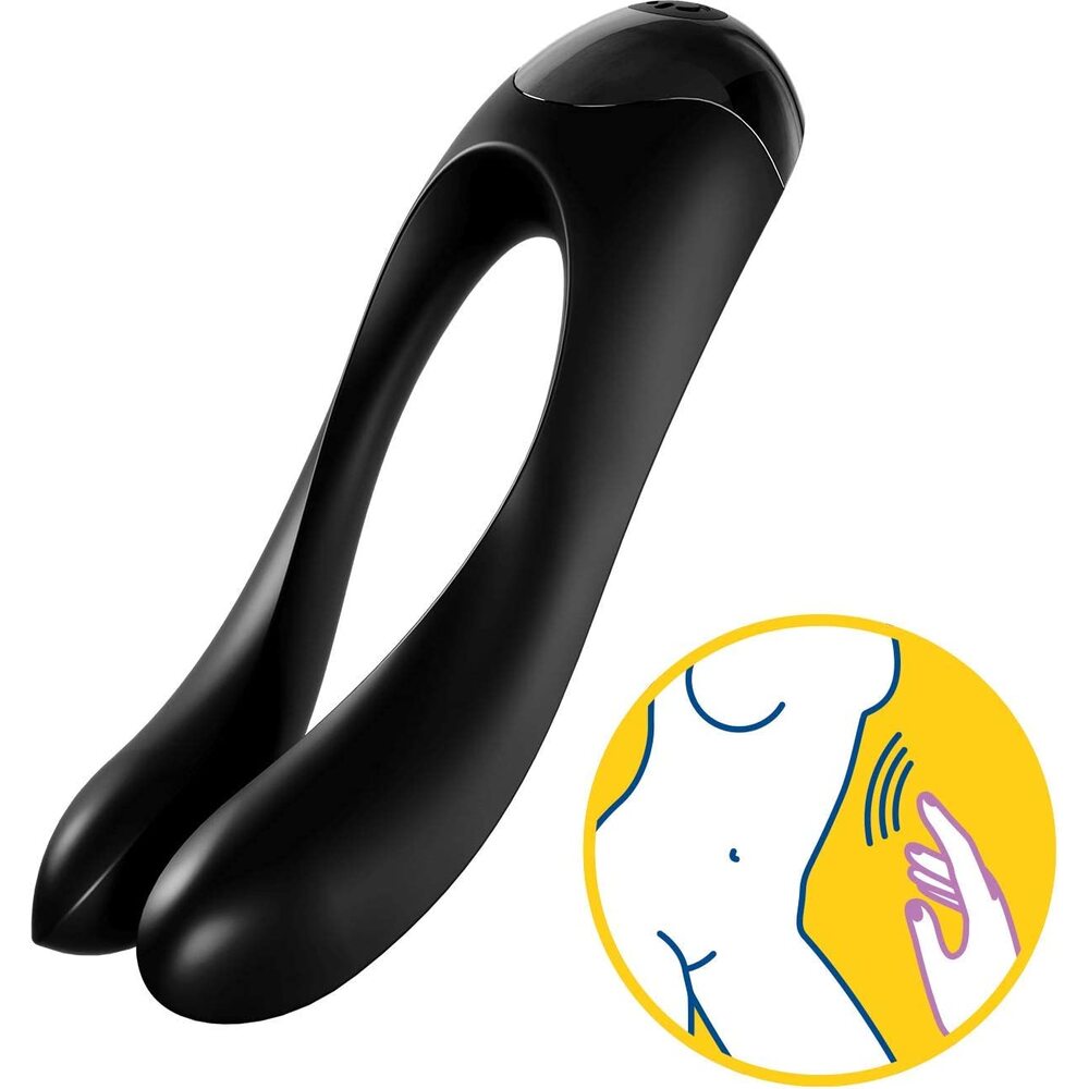 Satisfyer Candy Cane Finger Vibrator Black-1