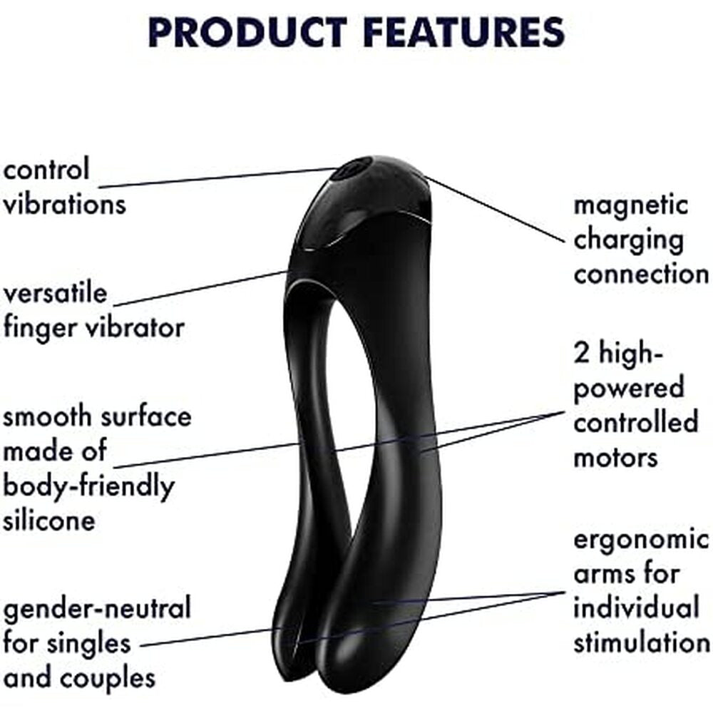 Satisfyer Candy Cane Finger Vibrator Black-2