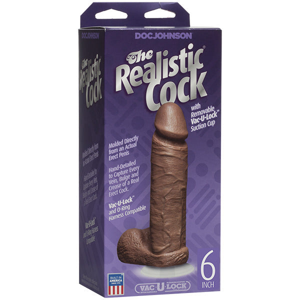 The Realistic Cock 6 Inch Dildo Flesh Brown-2