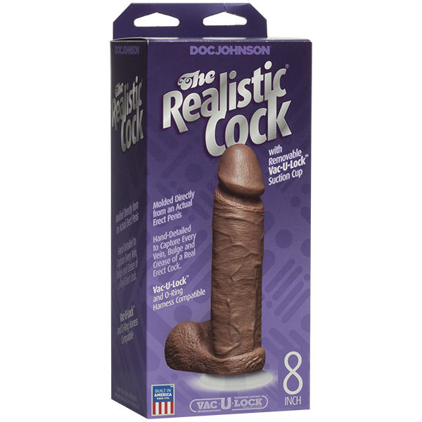 The Realistic Cock 8 Inch Dildo Flesh Brown-2