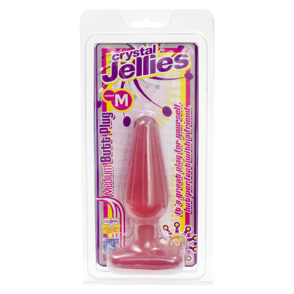 Crystal Jellies Medium Butt Plug Pink-1