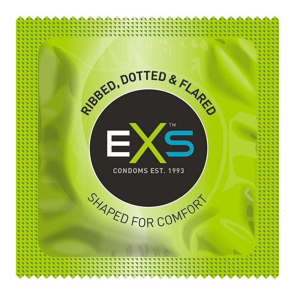 EXS Comfy Fit Ribbed and Dotted Condoms 12 Pack-1