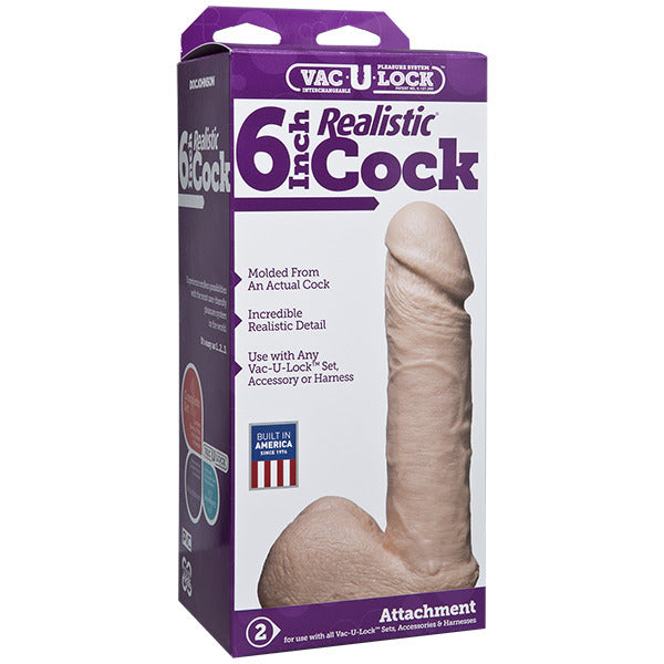 VacULock 6 Inch Realistic Dildo Attachment-3