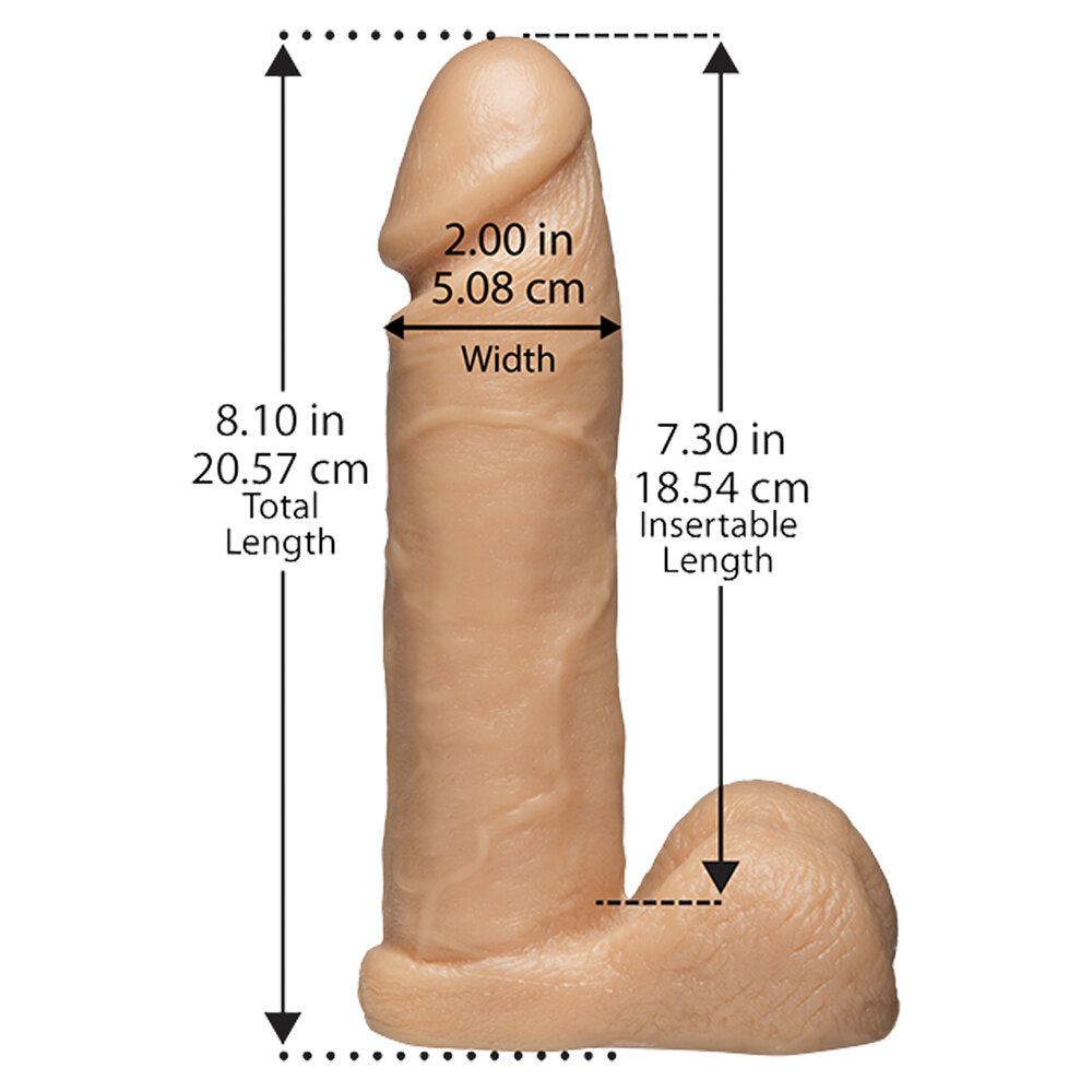 VacULock 8 Inch Realistic Cock Attachment Flesh Pink-1