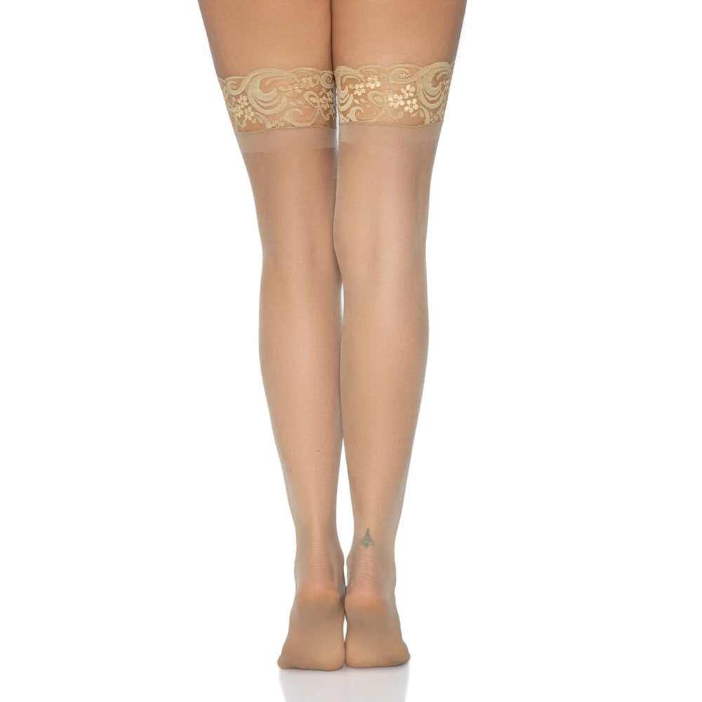 Leg Avenue Stay Up Sheer Thigh Hold Ups Nude UK 6 to 12-0