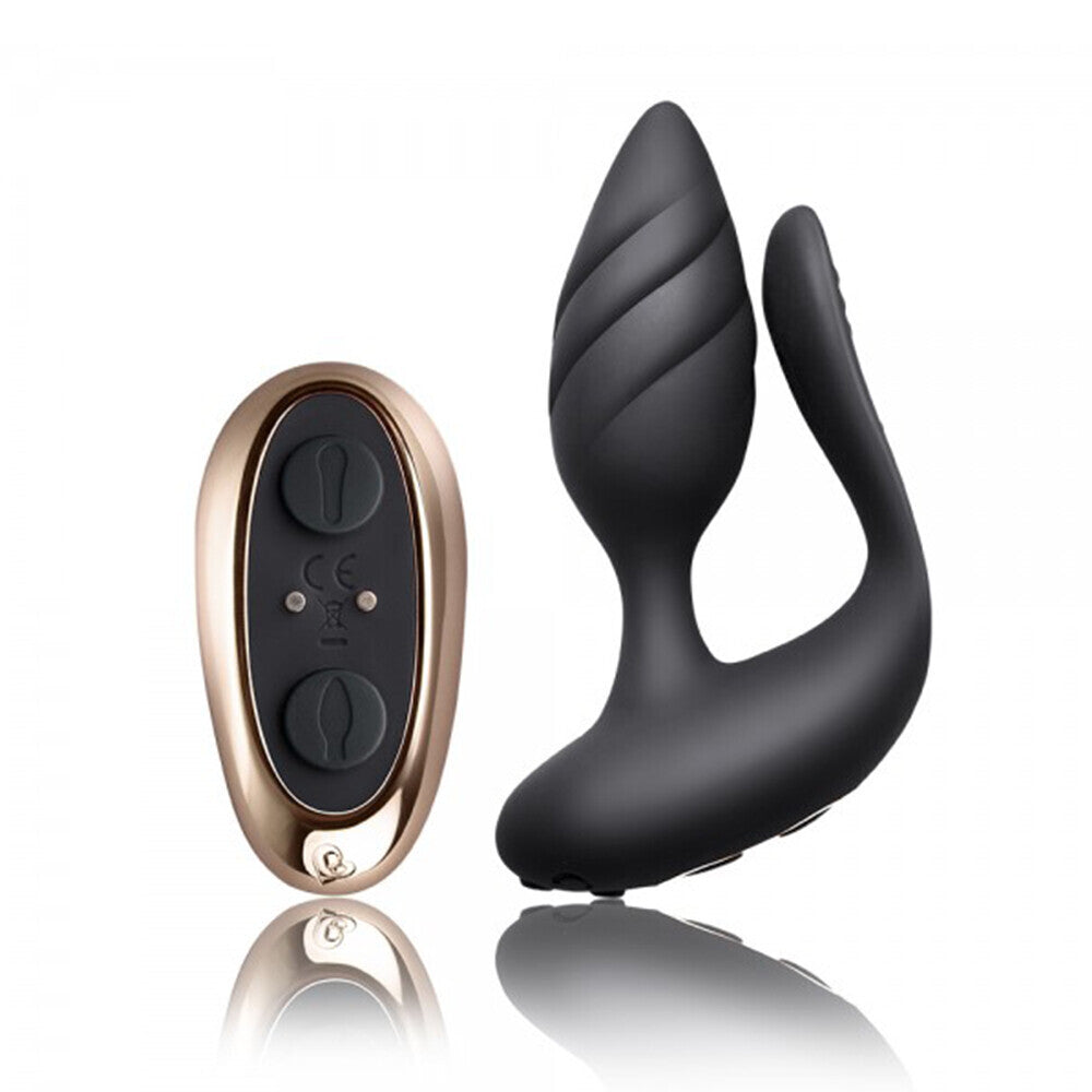 Rocks Off Cocktail Remote Control Couples Vibe Black-1