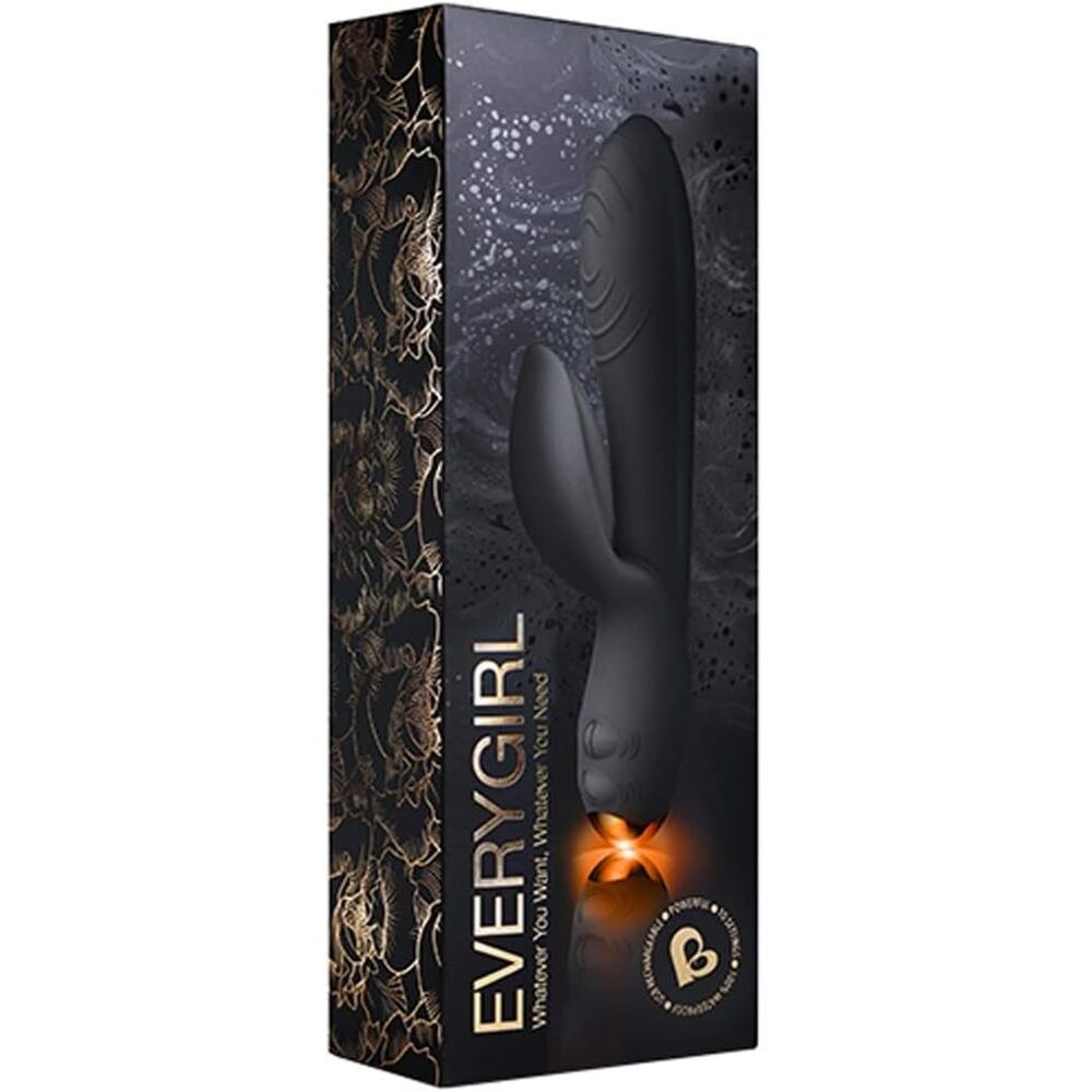 Rocks Off Everygirl Black Rechargeable Rabbit Vibrator-2