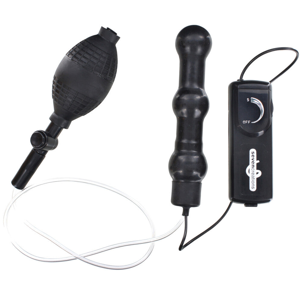 Zepplin Unisex Inflatable Vibrating Anal Wand Black-0