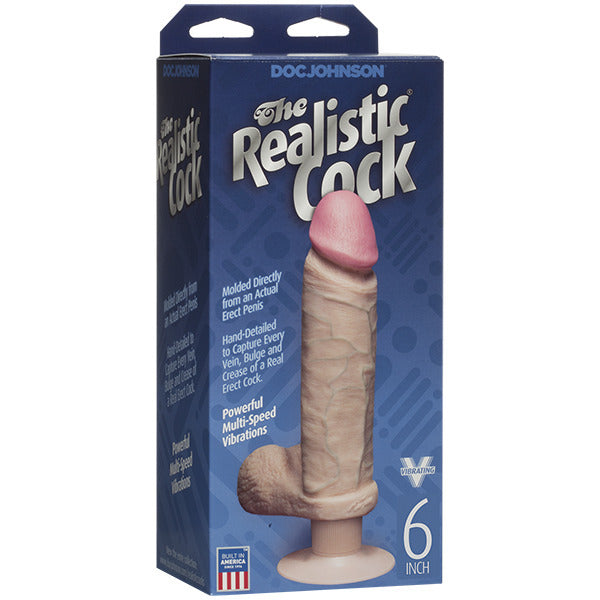 The Realistic Cock 6 Inch Vibrating Dildo Flesh Pink-1