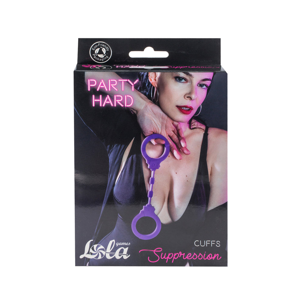 Lola Party Hard Suppression Silicone Handcuffs Purple-2