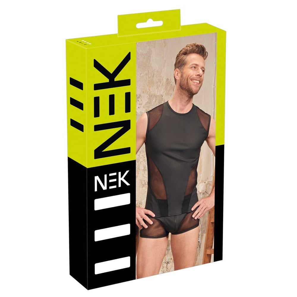 NEK Matte Look Sleeveless Shirt Black-3