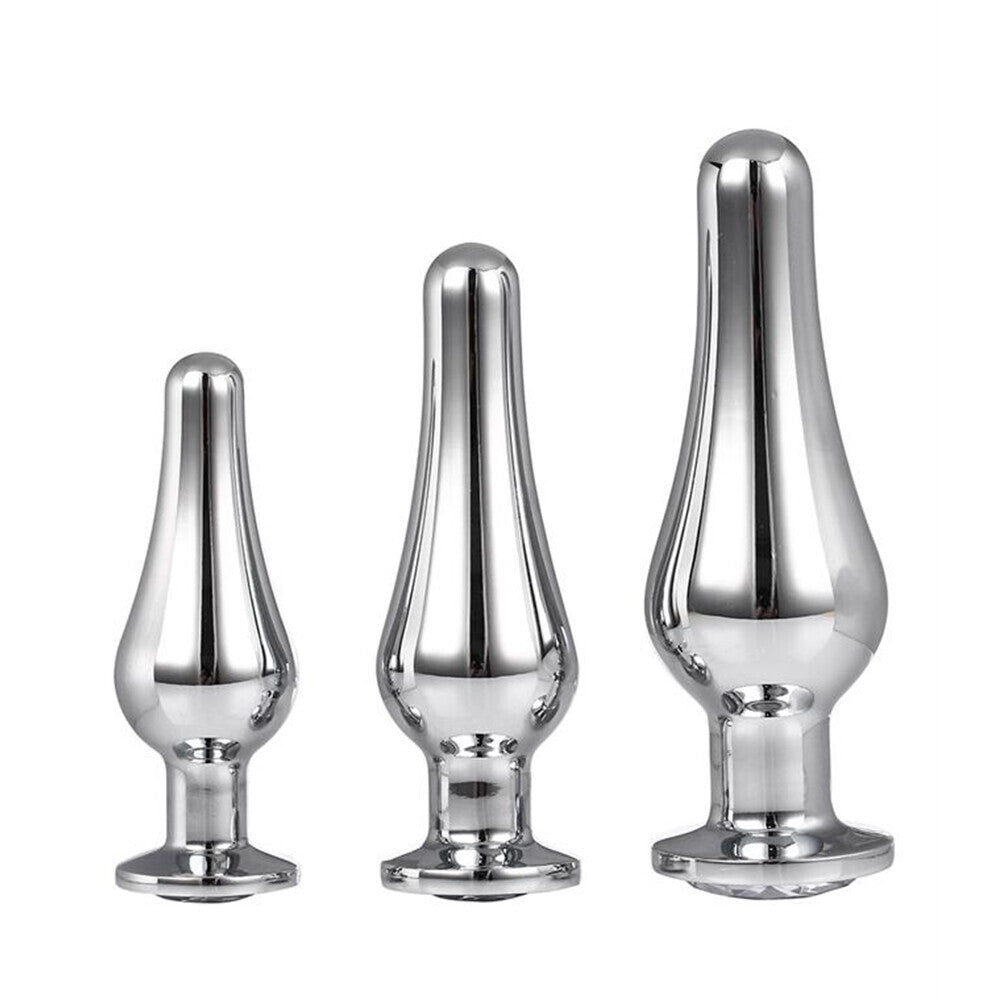 Gleaming Butt Plug Set Silver-0