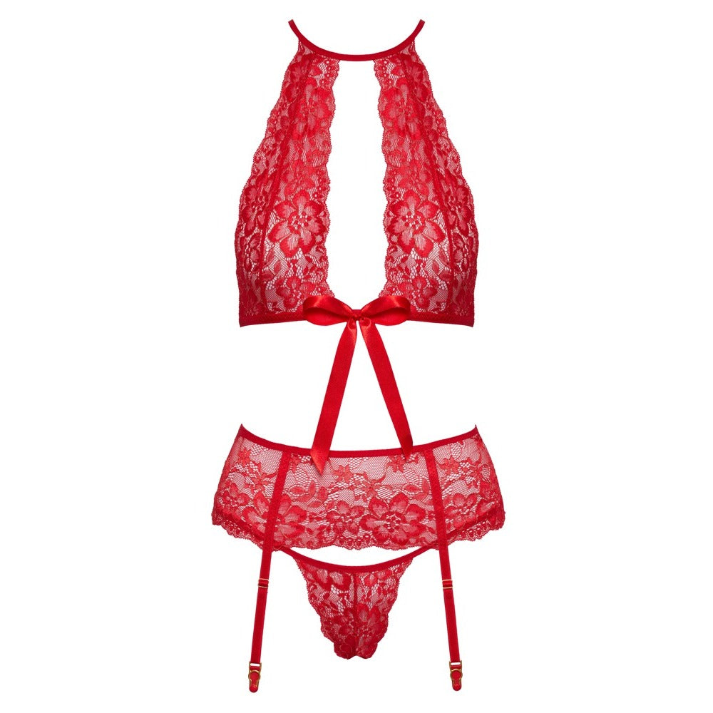 Kissable Halterneck Set Red-3