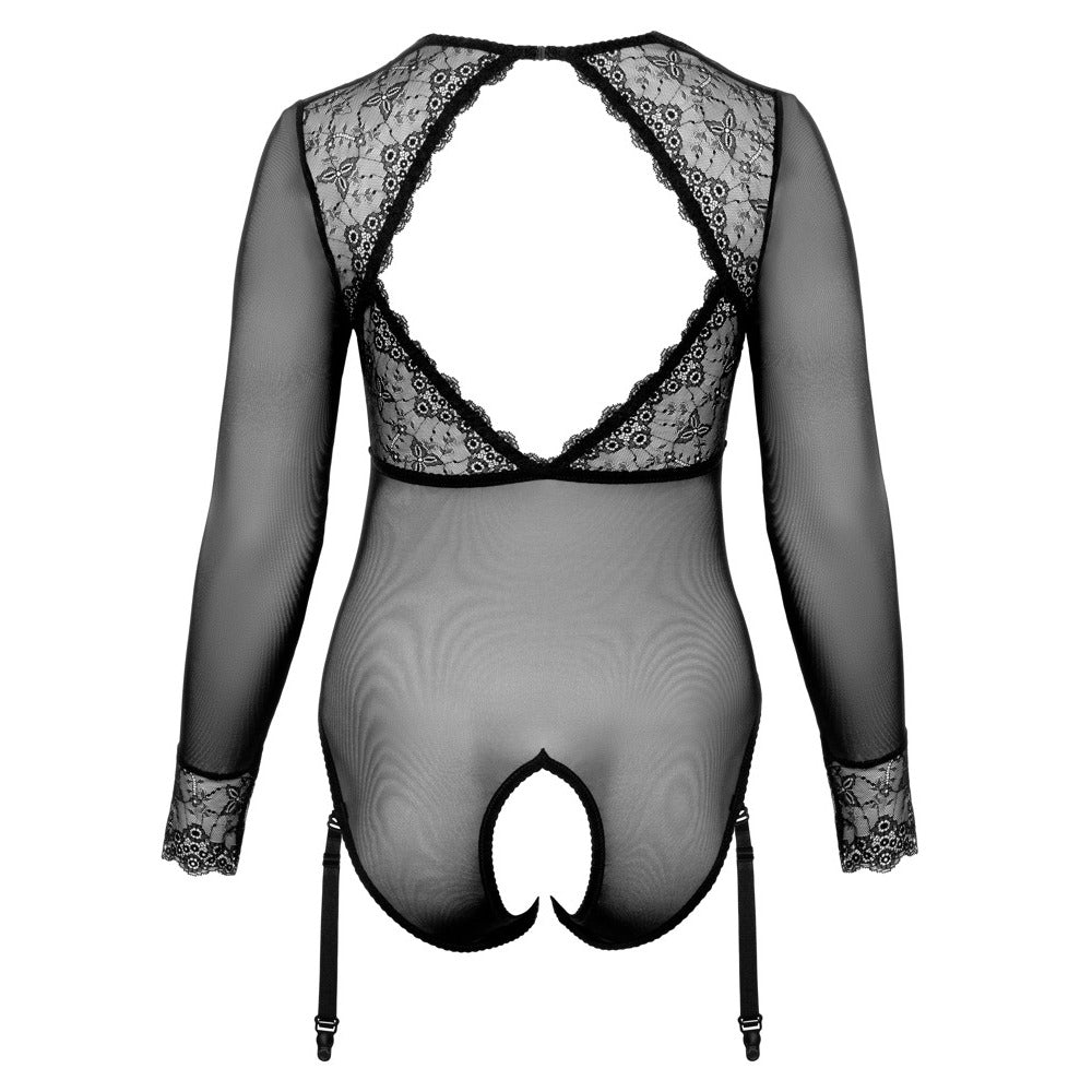 Cottelli Curves Long Sleeved Crotchless Body-3