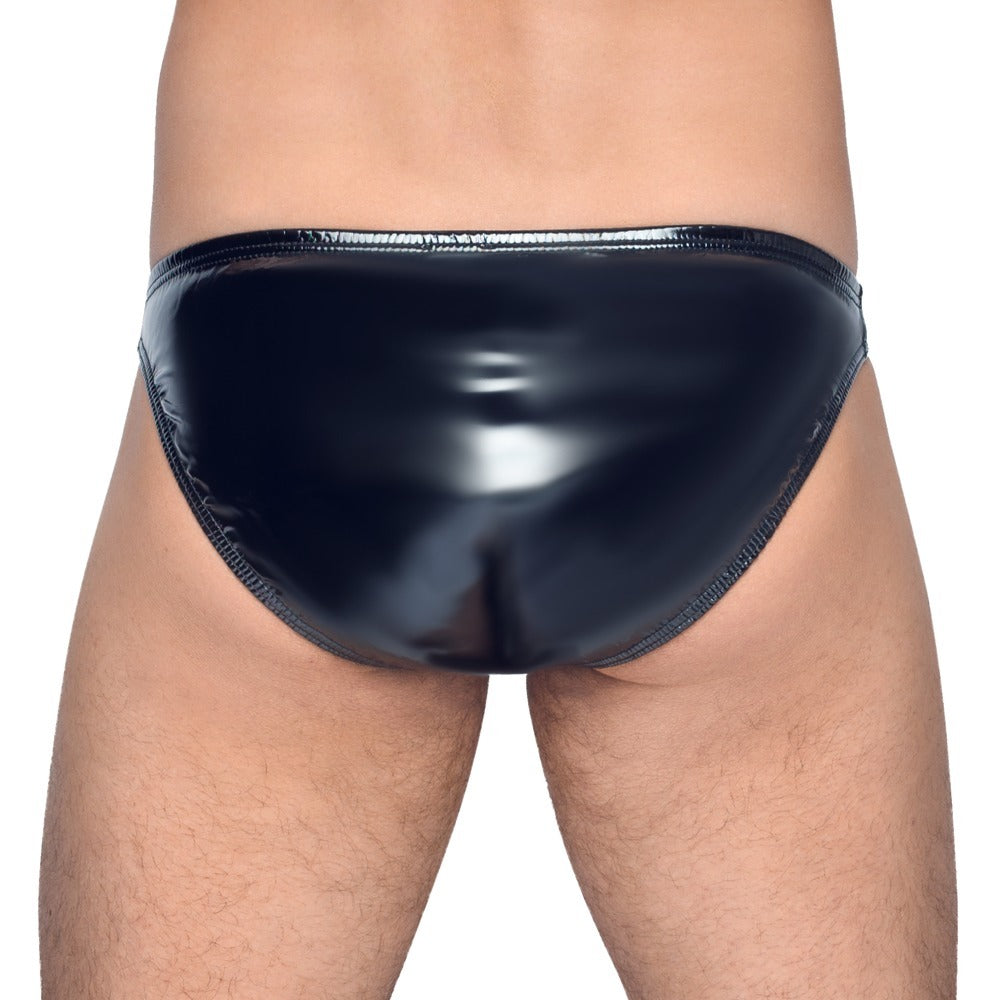 Black Level Vinyl Briefs With Zip Black-1