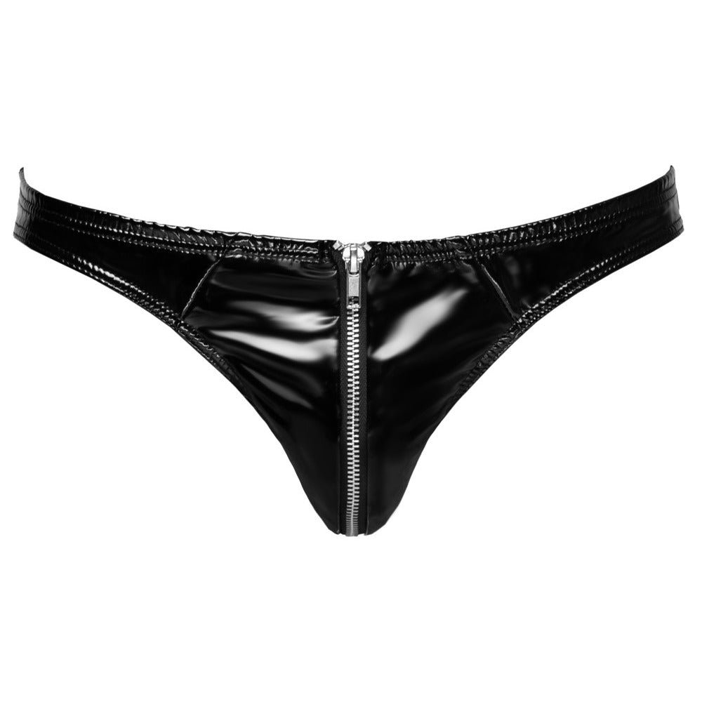 Black Level Vinyl Briefs With Zip Black-2