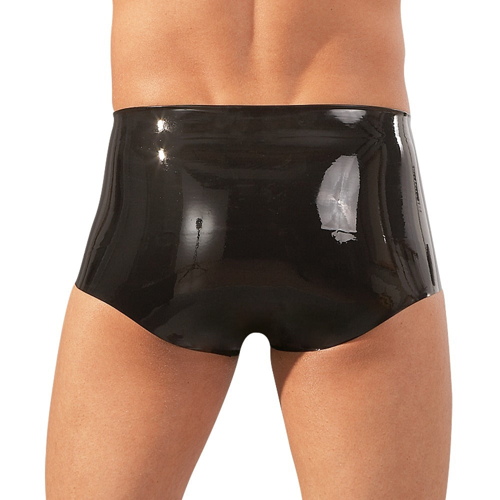 LateX Boxers With Penis Sleeve Black-1