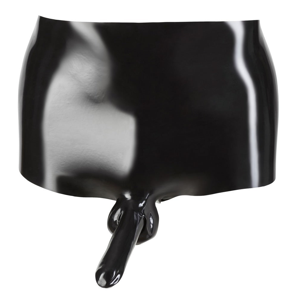 LateX Boxers With Penis Sleeve Black-2