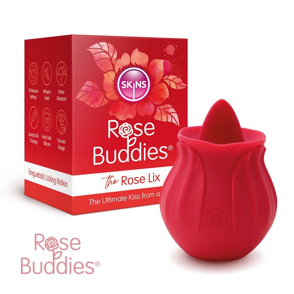 Skins Rose Buddies The Rose Flix Clitoral Massager Red-1