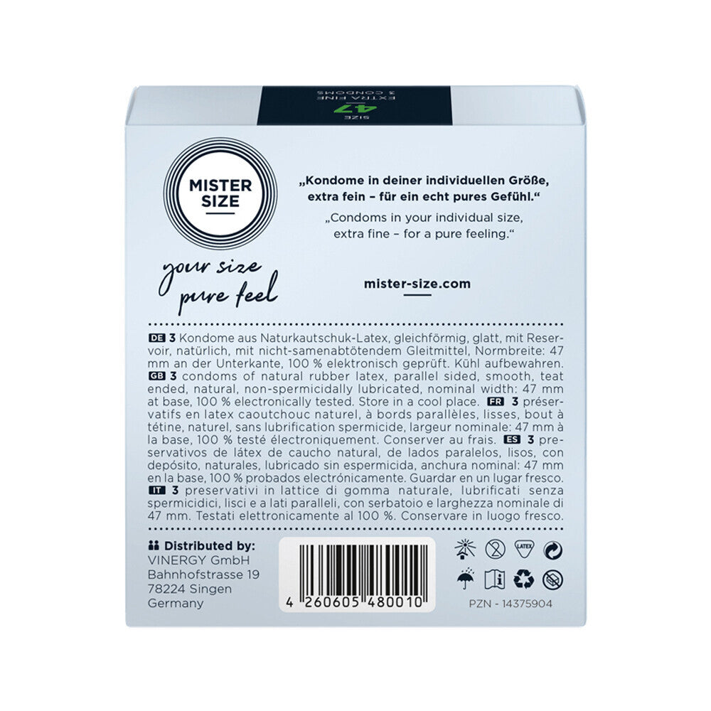 Mister Size 47mm Your Size Pure Feel Condoms 3 Pack-1