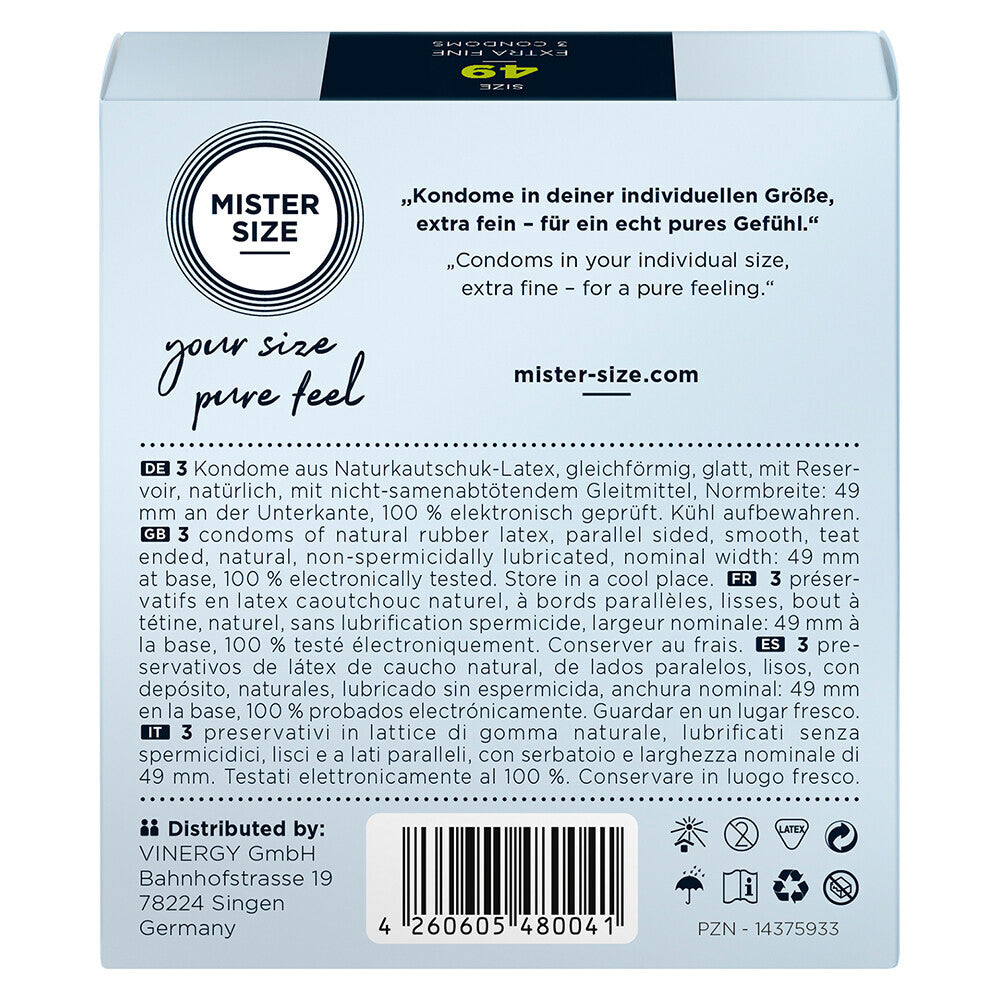 Mister Size 49mm Your Size Pure Feel Condoms 3 Pack-1