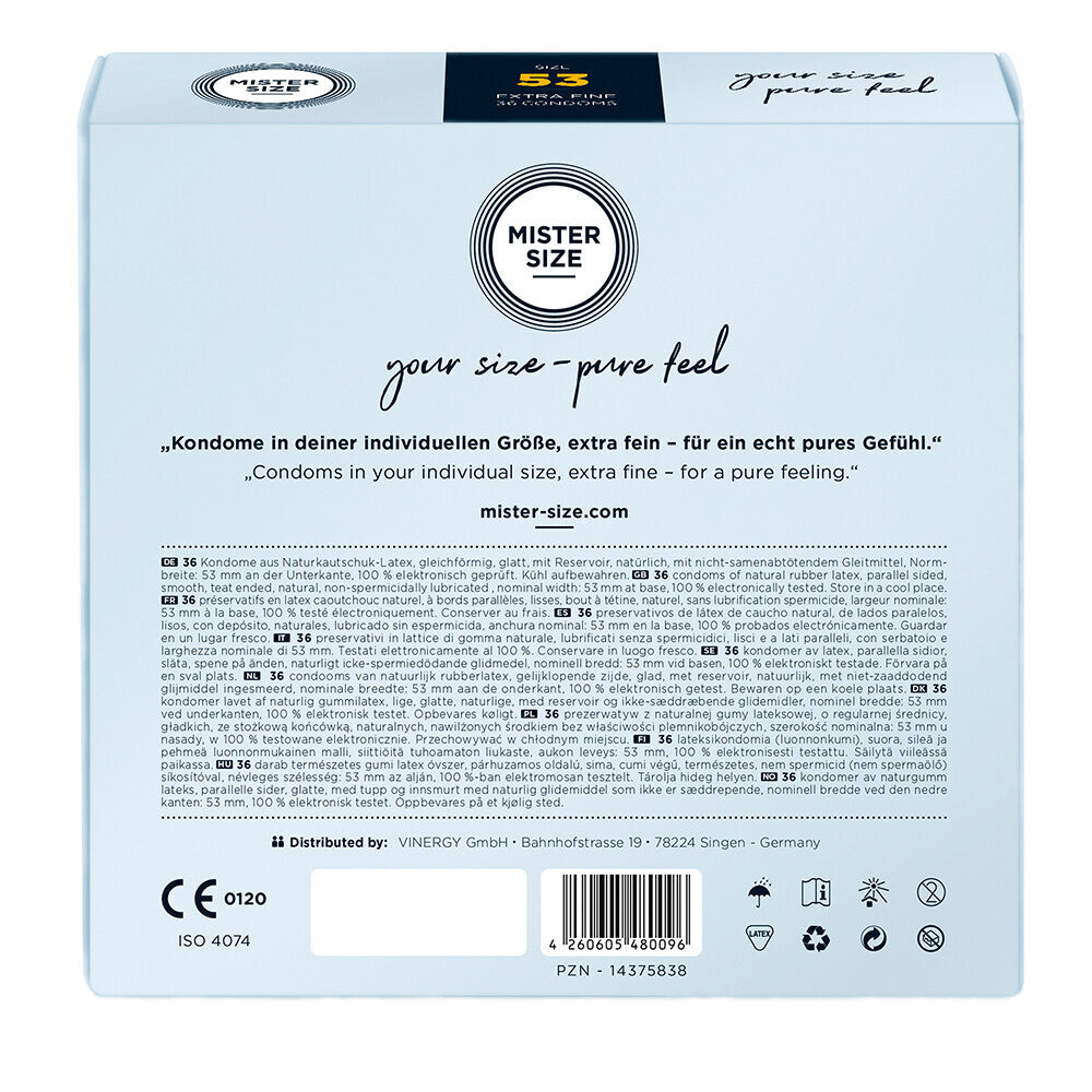 Mister Size 53mm Your Size Pure Feel Condoms 36 Pack-1