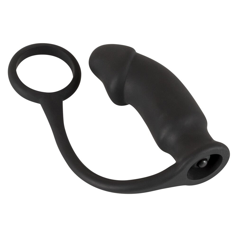 Black Velvets Vibrating Anal Plug And Cock Ring-0