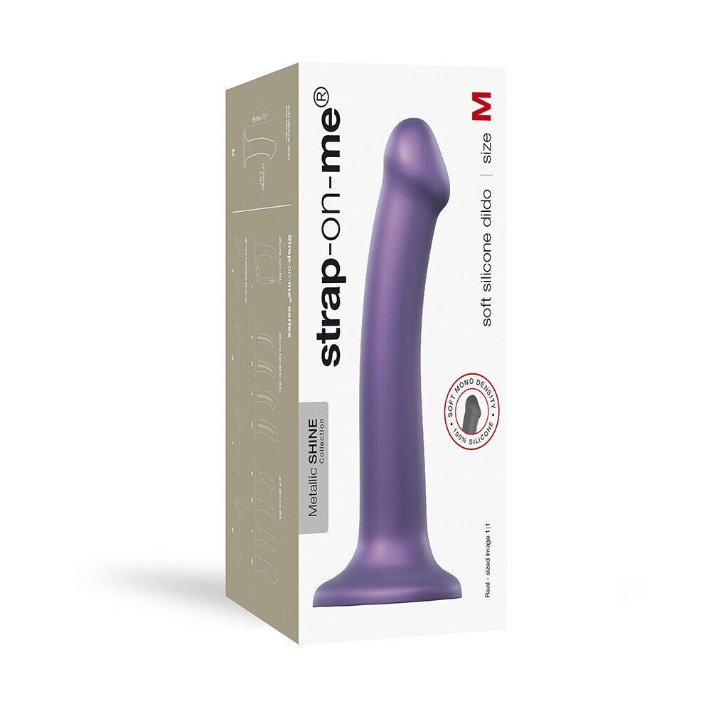 Strap On Me Mono Density Metalic Shine Dildo Medium Purple-2