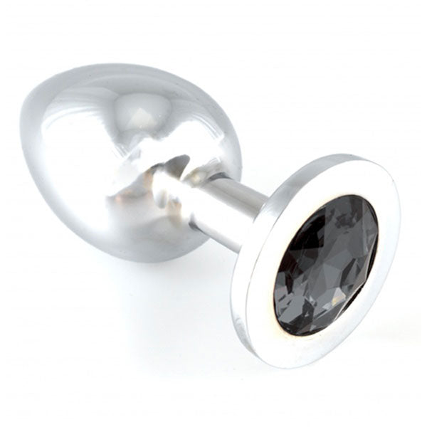 Heavy Metal Butt Plug With Black Crystal-0