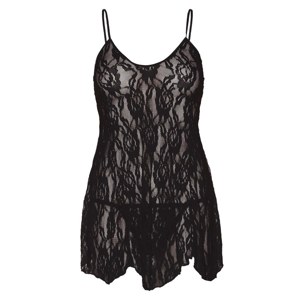 Leg Avenue Rose Lace Flair Chemise Black UK 14 to 18-1